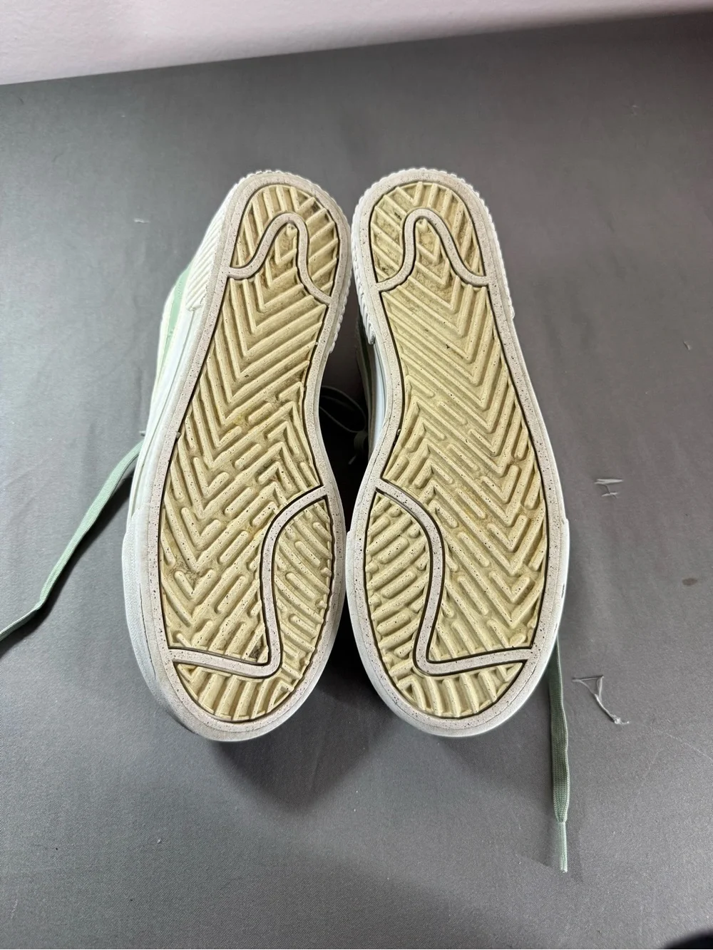 Nike Sage Green Platform Sneakers with White Swoosh